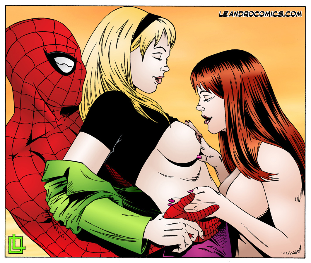 SureFap xxx porno Spider-Man - [Leandro Comics] - SpiderGuy’s Threesome With Gwen and MJ