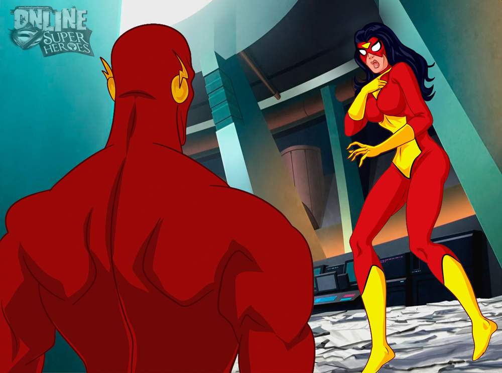 SureFap xxx porno Crossover Heroes - [Online SuperHeroes][Max] - Spiderwoman Gets A Swift, Hot Fuck From Flash!