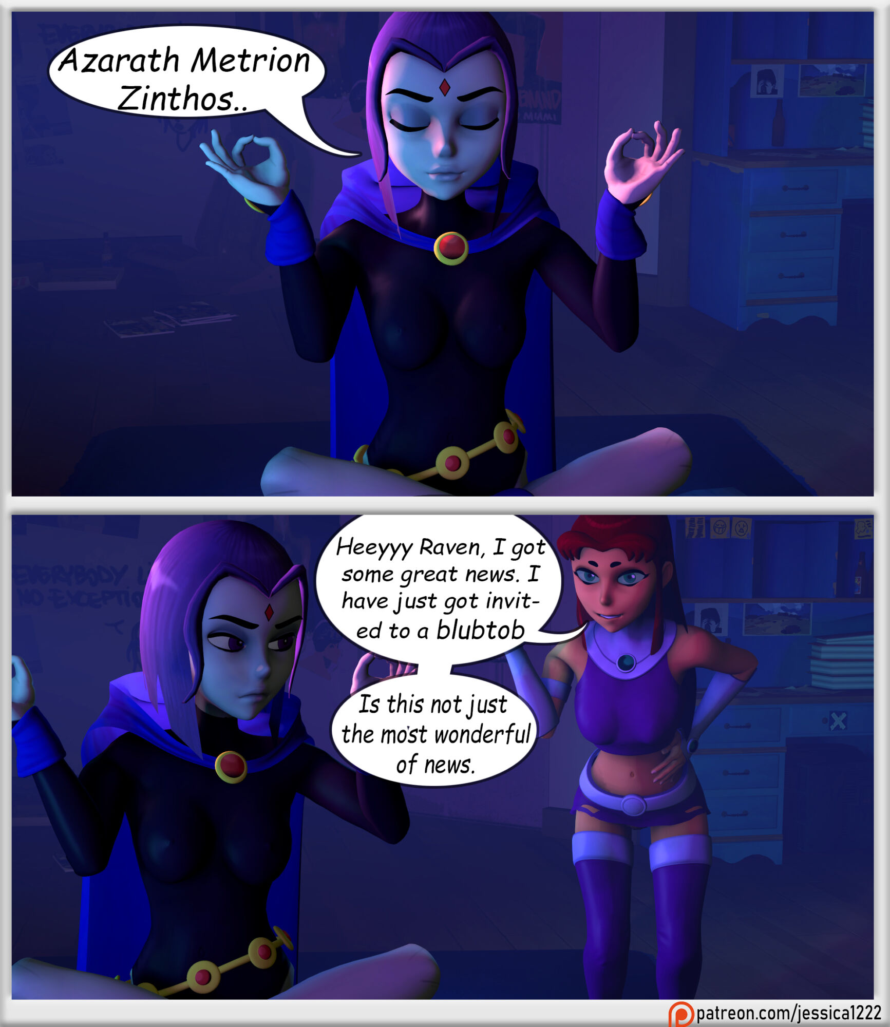 Sexy Raven Comics - The Teen Titans - [jessica1222] - Raven and Starfire and The Alien  Gloryhole xxx | SureFap