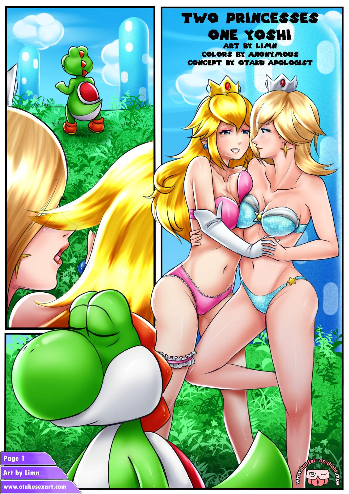 SureFap xxx porno Super Mario Bros - [Otakusexart][Limn] - Two Princesses One Yoshi