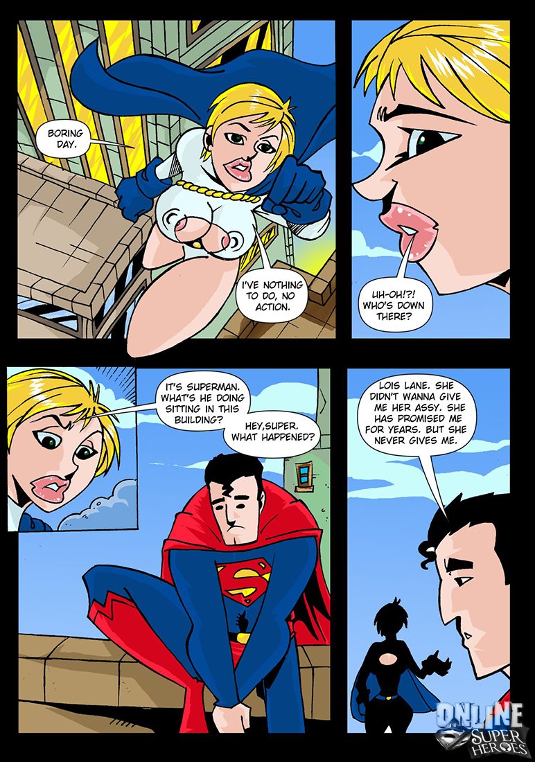 SureFap xxx porno Justice League - [Online SuperHeroes][Comics][169] - Power Girl Gets Her Asshole and Mouth Filled With Cum by Superman