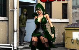 DC Comics - [MrBunnyArt] - Miss Arrow vs Cain (special Miss Green Arrow / Olivia Queen)